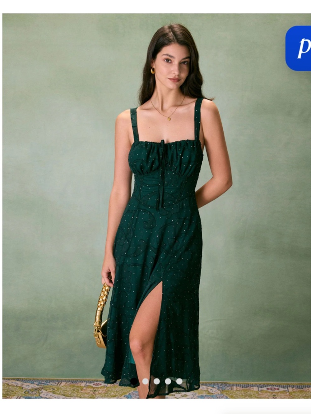 Dark Green Sleeveless Cowl Neck Dress